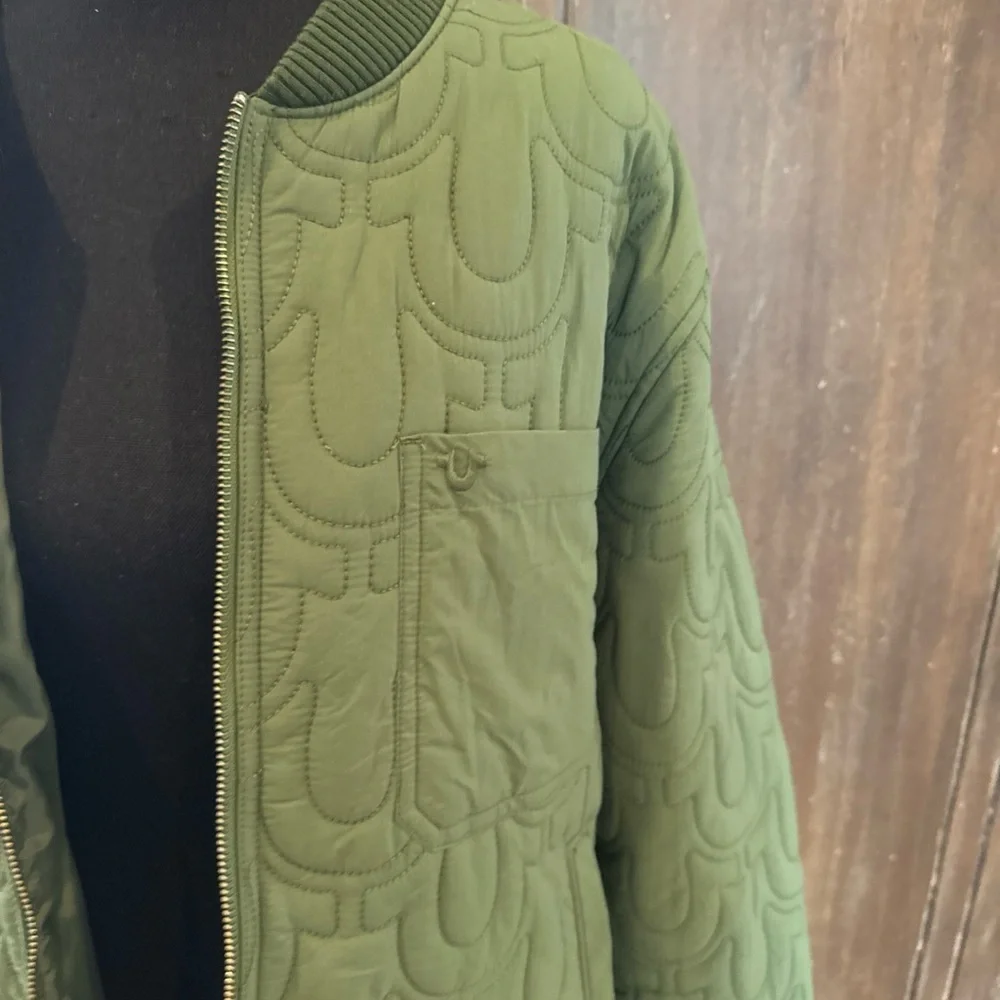 True Religion Green Nylon Bomber Jacket Men's 2XL